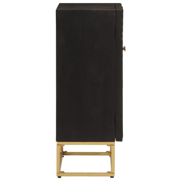 vidaXL fekete t&ouml;m&ouml;r mang&oacute;fa &eacute;s vas t&aacute;lal&oacute;szekr&eacute;ny 55 x 30 x 76 cm