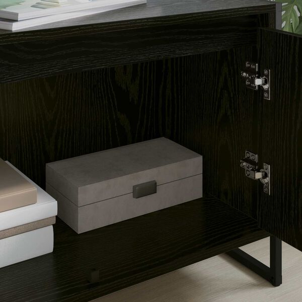 vidaXL TV szekr&eacute;ny Fekete t&ouml;lgy 140 x 36 x 49.5 cm Faanyag