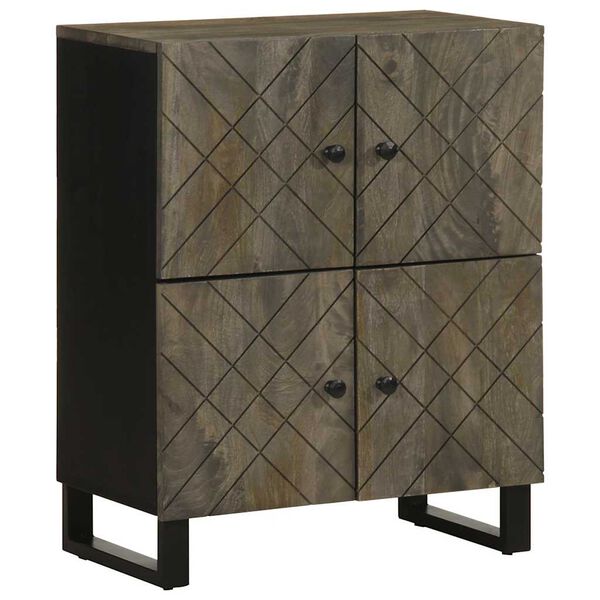 vidaXL Sideboard Fekete 60x33x75 cm t&ouml;m&ouml;rfa Mango