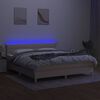 vidaXL kr&eacute;msz&iacute;nű sz&ouml;vet rug&oacute;s &eacute;s LED-es &aacute;gy matraccal 160x200 cm