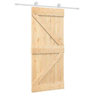 vidaXL Cs&uacute;sz&oacute; ajt&oacute; 90 x 210 cm T&ouml;m&ouml;r Fenyőfa Term&eacute;szetes &eacute;s Feh&eacute;r