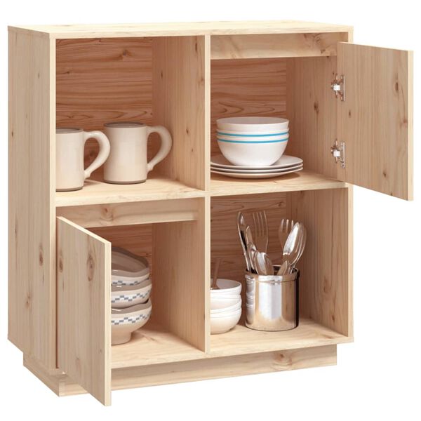 vidaXL tömör fenyőfa tálalószekrény 74x35x80 cm