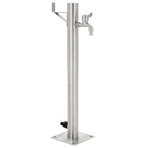 vidaXL rozsdamentes ac&eacute;l kerek kerti oszlop t&iacute;pus&uacute; v&iacute;zcsap 65 cm