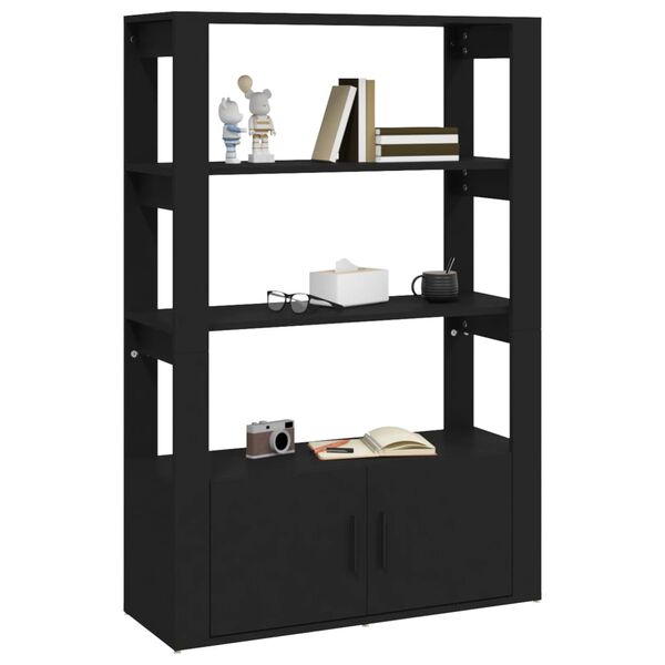 vidaXL fekete szerelt fa t&aacute;lal&oacute;szekr&eacute;ny 80x30x119,5 cm