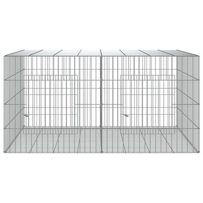 vidaXL 2 paneles horganyzott vas nyúlketrec 110 x 79 x 54 cm