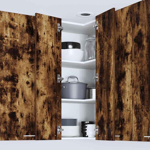 vidaXL F&uuml;ggő szekr&eacute;ny F&uuml;st&ouml;lt t&ouml;lgy &eacute;s feh&eacute;r 57 x 57 x 100 cm Faanyag