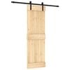 vidaXL Cs&uacute;sz&oacute; ajt&oacute; Term&eacute;szetes &eacute;s Fekete 70 x 210 cm Szil&aacute;rd Fenyőfa