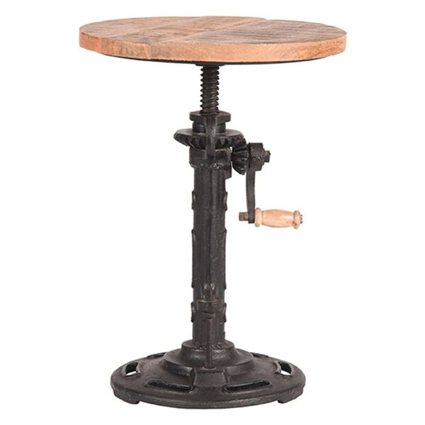 LABEL51 fa sz&iacute;nű &eacute;s fekete &uuml;lőke/kisasztal 32 x 32 x 48-65 cm