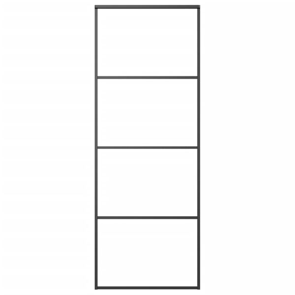 vidaXL fekete alumínium és ESG üveg tolóajtó 76 x 205 cm