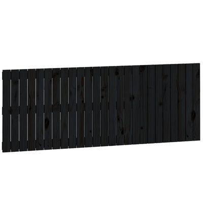 vidaXL fekete tömör fenyőfa fali fejtámla 159,5 x 3 x 60 cm