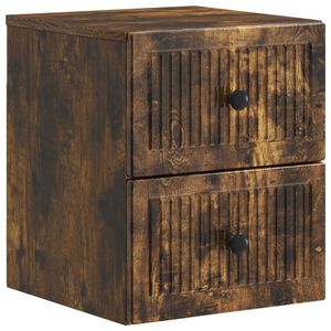 vidaXL Fali &eacute;jjeli szekr&eacute;ny F&uuml;st&ouml;s T&ouml;lgy 33 x 34,5 x 40 cm Szerelt Fa