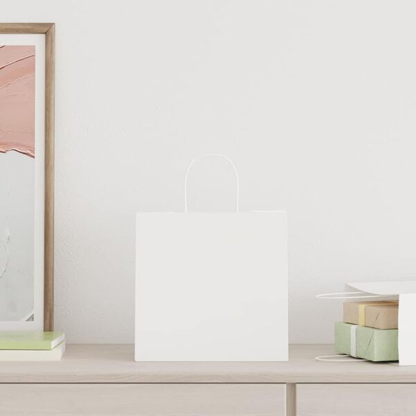 vidaXL 250 db feh&eacute;r pap&iacute;rzacsk&oacute;k foganty&uacute;kkal 26x17x25 cm