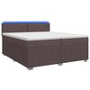 vidaXL Boxspring &aacute;gy matraccal S&ouml;t&eacute;t Barna 200 x 200 cm Sz&ouml;vet