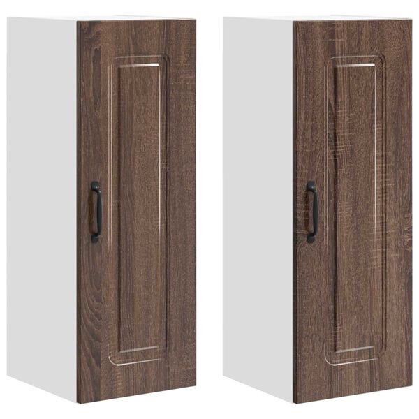 vidaXL Konyhaszekr&eacute;ny Kalmar 2 pcs Barna T&ouml;lgy 30 x 31 x 80 cm Faanyag