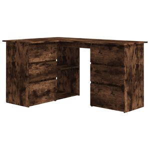 vidaXL f&uuml;st&ouml;s t&ouml;lgy sz&iacute;nű szerelt fa sarok&iacute;r&oacute;asztal 145 x 100 x 76 cm