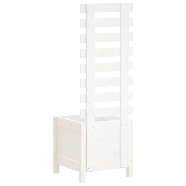 vidaXL feh&eacute;r t&ouml;m&ouml;r fenyő kerti n&ouml;v&eacute;nytart&oacute; &aacute;llv&aacute;nnyal 39x39,5x114 cm