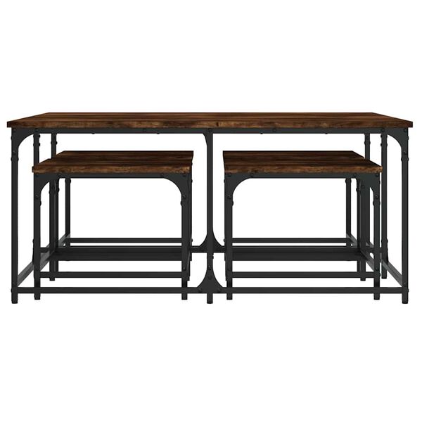 vidaXL 5 db f&uuml;st&ouml;s t&ouml;lgy sz&iacute;nű szerelt fa rak&aacute;solhat&oacute; doh&aacute;nyz&oacute;asztal