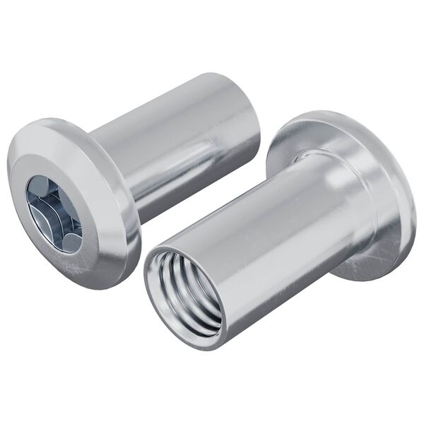 vidaXL Z&aacute;r&oacute; Anya 2 pcs Nikkel M6 x 25 mm Ac&eacute;l