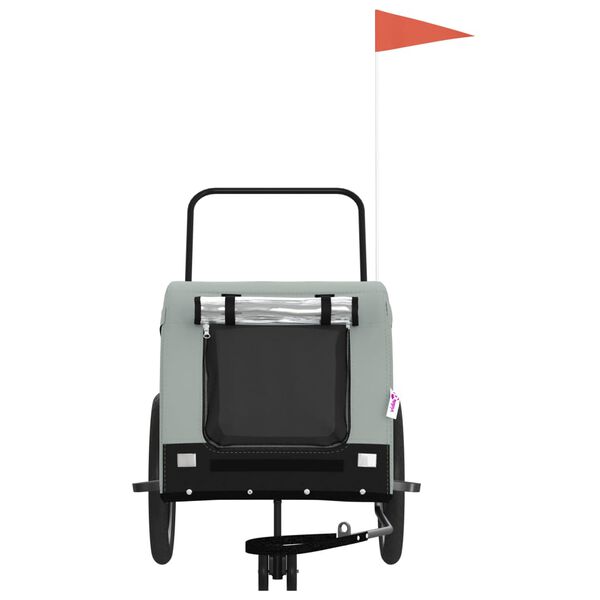 vidaXL szürke-fekete oxford szövet és vas kisállatszállító utánfutó