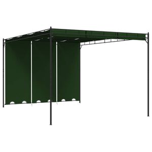 vidaXL Pavilon 4 x 3 x 2,3 m Z&ouml;ld Poli&eacute;szter &eacute;s ac&eacute;l