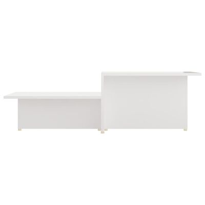 vidaXL magasfényű fehér szerelt fa dohányzóasztal 111,5 x 50 x 33 cm