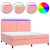 vidaXL r&oacute;zsasz&iacute;n b&aacute;rsony rug&oacute;s &eacute;s LED-es &aacute;gy matraccal 200x200 cm
