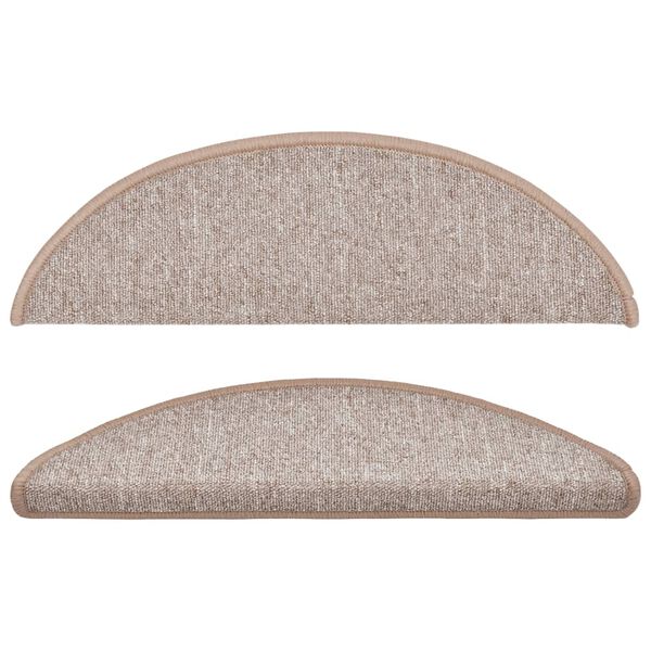 vidaXL 15 db vil&aacute;gosbarna f&eacute;lk&ouml;r alak&uacute; l&eacute;pcsőszőnyeg 56 x 17 x 3 cm