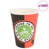 vidaXL 1000 db piros &eacute;s fekete pap&iacute;r k&aacute;v&eacute;scs&eacute;sz&eacute;k 12oz 300ml