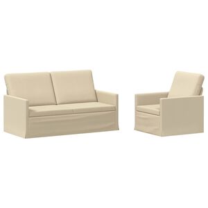 vidaXL Kanap&eacute; Szett 2 pcs Kr&eacute;msz&iacute;nű Sz&ouml;vet