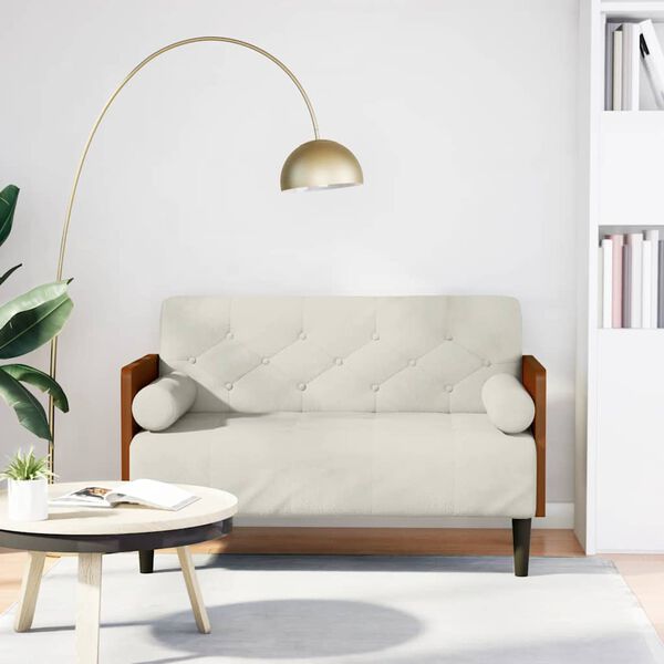 vidaXL kr&eacute;m b&aacute;rsony loveseat kanap&eacute; p&aacute;rn&aacute;kkal 110 cm