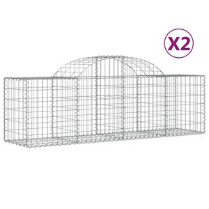 vidaXL 2 db &iacute;ves horganyzott vas gabion kos&aacute;r 200x50x60/80 cm