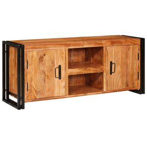 vidaXL TV szekr&eacute;ny polcokkal Barna 120 x 33 x 50 cm t&ouml;m&ouml;r ak&aacute;cfa