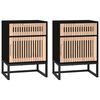 vidaXL 2 db fekete szerelt fa &eacute;s vas &eacute;jjeliszekr&eacute;ny 40x30x55,5 cm