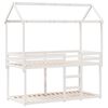 vidaXL fehér tömör fenyőfa ágy emelettel és tetővel 90 x 190 cm