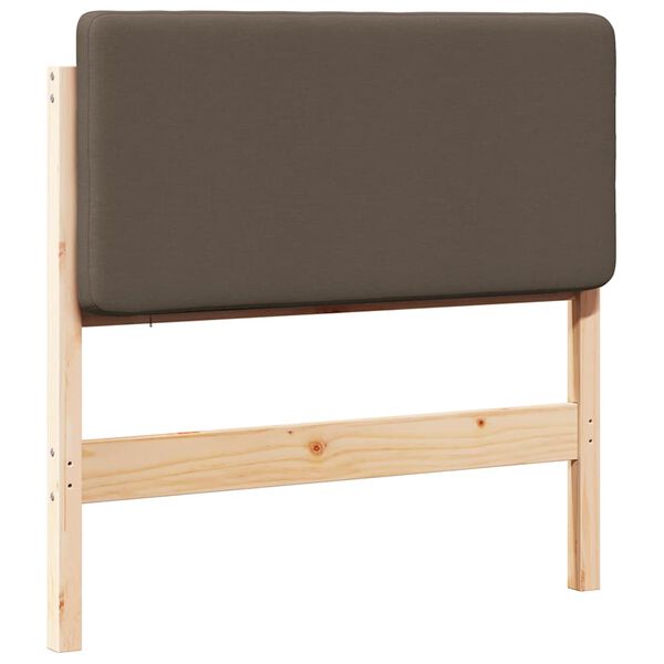 vidaXL K&aacute;rpitozott fejt&aacute;mla Barna &eacute;s taupe 75 cm T&ouml;m&ouml;r fenyőfa