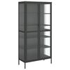 vidaXL fekete &uuml;veg &eacute;s ac&eacute;l magasszekr&eacute;ny 85 x 40 x 180 cm
