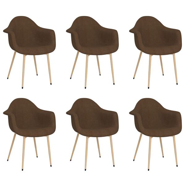 vidaXL 6 db s&ouml;t&eacute;tbarna sz&ouml;vet &eacute;tkezősz&eacute;k