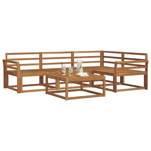 vidaXL K&uuml;lt&eacute;ri kanap&eacute; szett 5 pcs Term&eacute;szetes T&ouml;m&ouml;r Ak&aacute;cfa