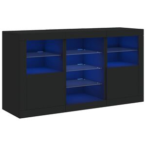 vidaXL fekete t&aacute;lal&oacute;szekr&eacute;ny LED-vil&aacute;g&iacute;t&aacute;ssal 123 x 37 x 67 cm
