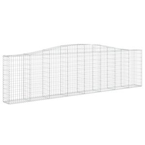 vidaXL &iacute;ves horganyzott vas gabion kos&aacute;r 400x30x100/120 cm