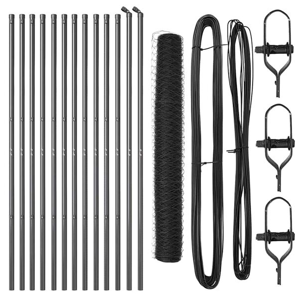 vidaXL Ker&iacute;t&eacute;soszlop Sz&uuml;rke 25 x 1,2 m (50 mm r&aacute;cs) Ac&eacute;l