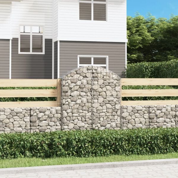 vidaXL &iacute;ves horganyzott vas gabion kos&aacute;r 100x30x120/140 cm