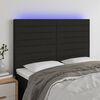 vidaXL fekete sz&ouml;vet LED-es fejt&aacute;mla 144x5x118/128 cm