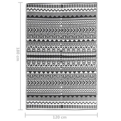 vidaXL fekete PP kültéri szőnyeg 120x180 cm