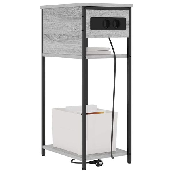 vidaXL &Eacute;jjeliszekr&eacute;ny Sz&uuml;rke Sonoma 41 x 28 x 76 cm Faanyag