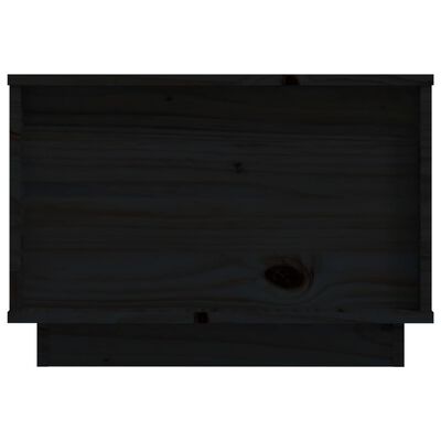 vidaXL fekete tömör fenyőfa dohányzóasztal 60x50x35 cm