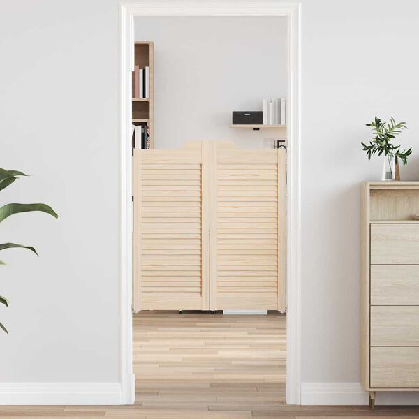 vidaXL t&ouml;m&ouml;rfa fenyőfa lengőajt&oacute;k lamell&aacute;s kialak&iacute;t&aacute;s&uacute; 1 p&aacute;r 90x80 cm