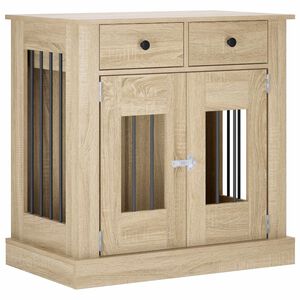 vidaXL Kutya ketrec b&uacute;tor Sonoma T&ouml;lgy 80 x 47,5 x 80 cm Szerelt Fa