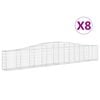 vidaXL 8 db &iacute;ves horganyzott vas gabion kos&aacute;r 400x30x60/80 cm