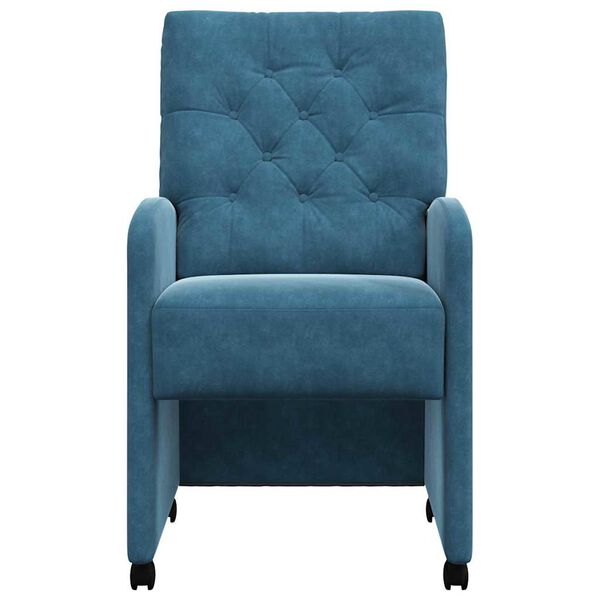 vidaXL Kerekes &Eacute;tkező Sz&eacute;kek 2 pcs K&eacute;k 58 x 67 x 97 cm B&aacute;rsony